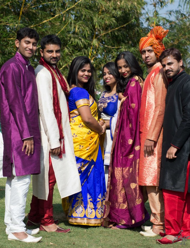 Friends decked up at the wedding
