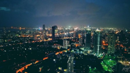 Mumbai Cityscape at night, Bandra Worli Sealink