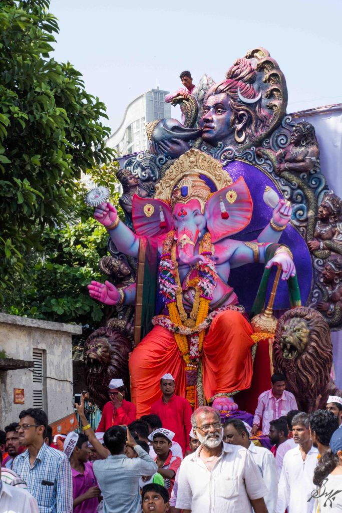 Ganesh Idol parades through the crowd