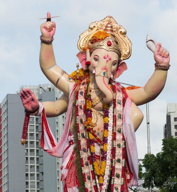 Ganesh idol parades to the visarjan Ganesh idol parades to the visarjan