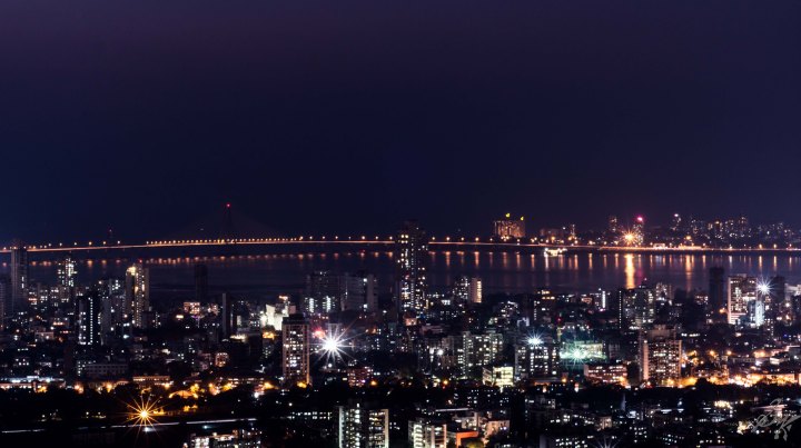 Mumbai Cityscape at night, Sea Link