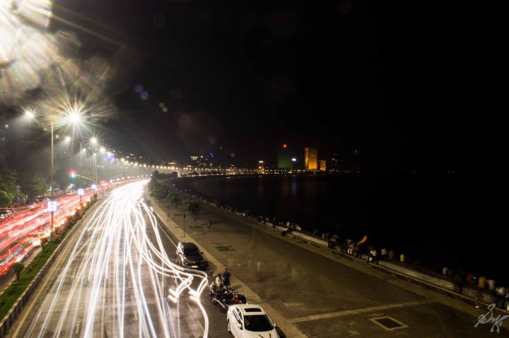 Long Exposure, Queens Necklace, Marine Drive, Mumbai
