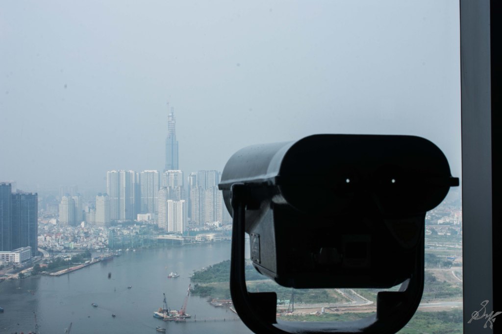 A binocular at the Bitexco Financial Tower, Saigon
