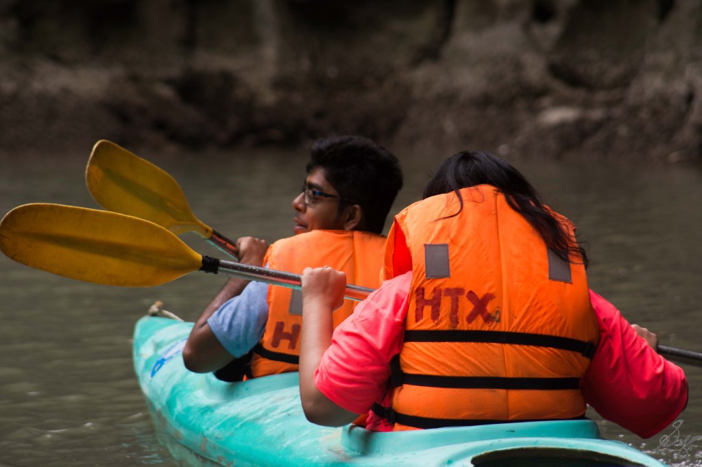 Ankita and Manas Kayaking, Ha Long Bay, Vietnam