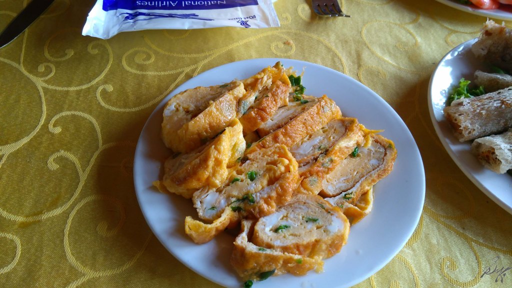 Rolled fried eggs, Ha Long Bay, Vietnam